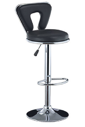 black back and seat leather counter stools