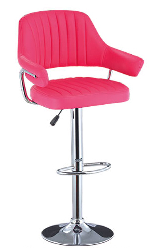 pink adjustable height stool with back