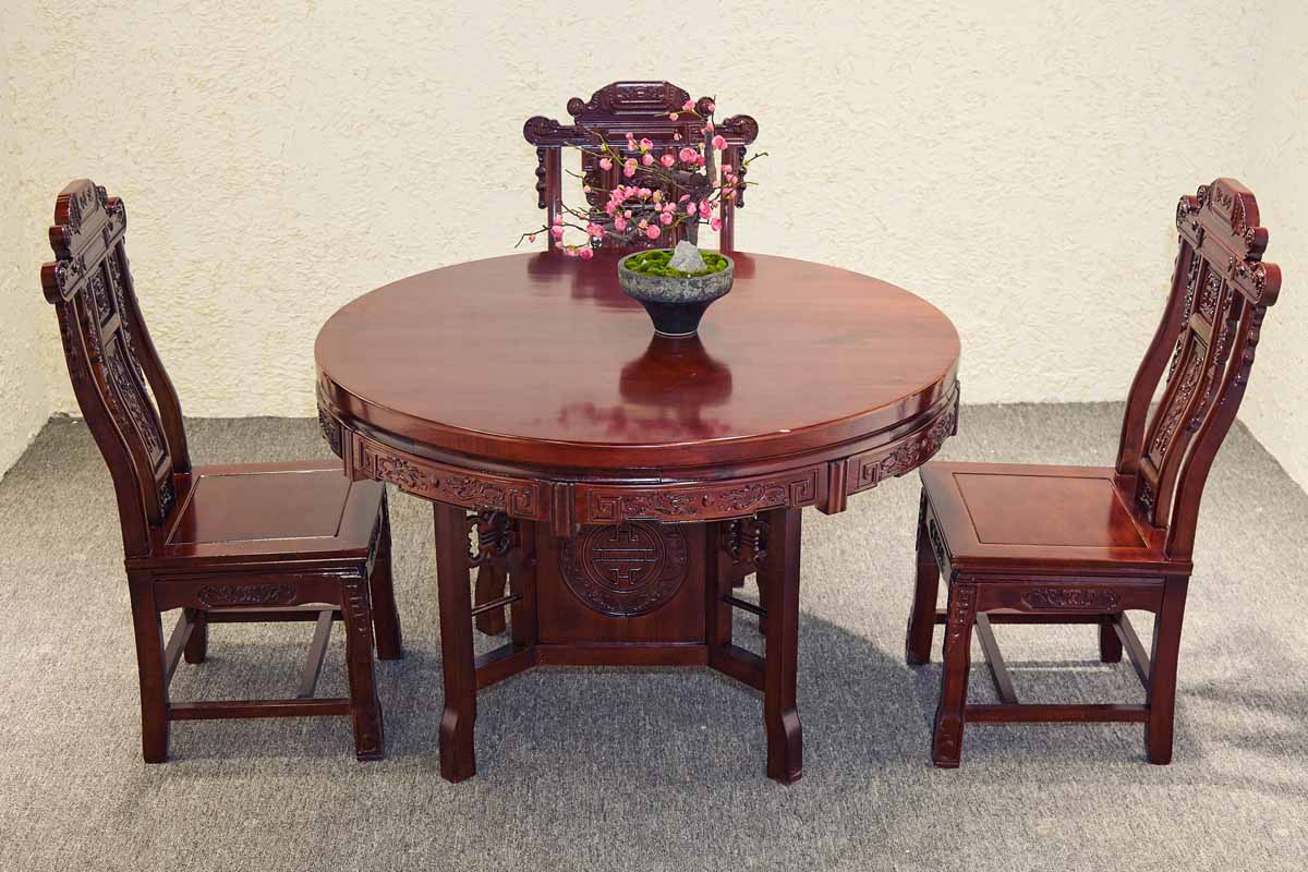 中式实木餐桌椅家具