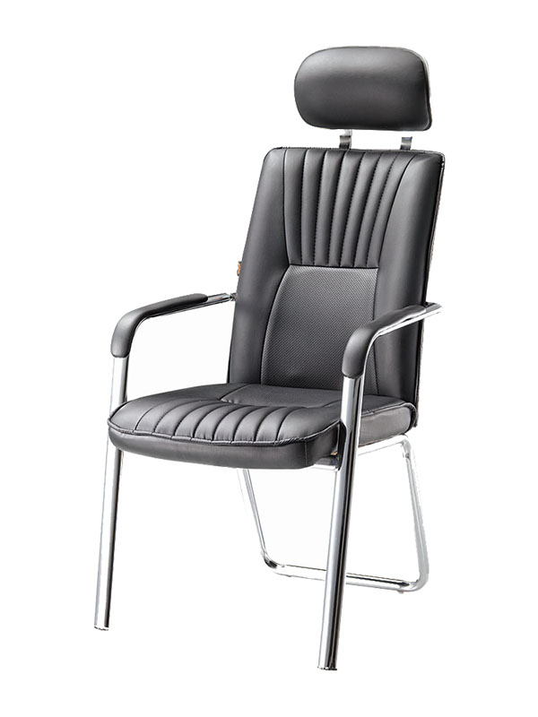 stationary metal office waiting room chair with headrest